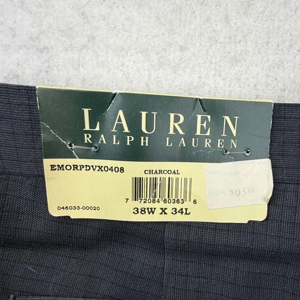 Lauren Ralph‎ Lauren Mens Charcoal Grey Micro Check Dress Pants 38W x 34L NWT